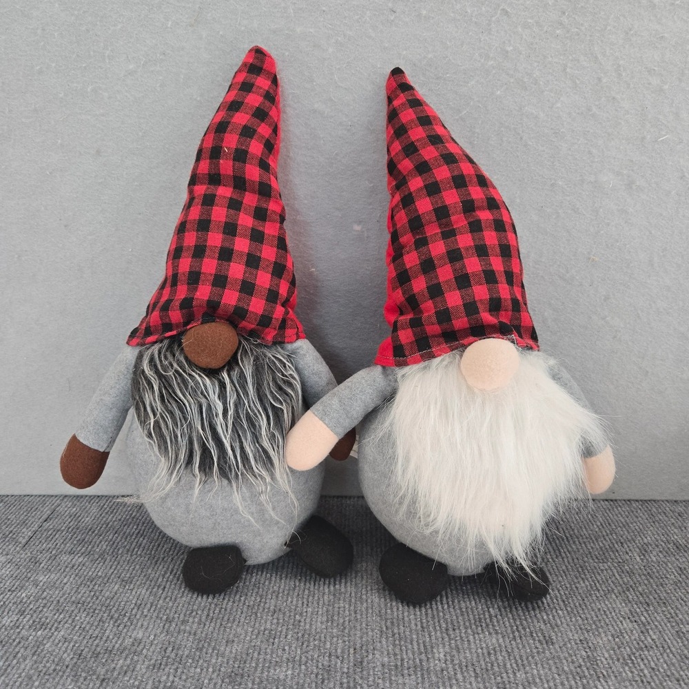 Buffalo Plaid Plush‎ Gnome 15" Bean Bag Bottom Set Greenbrier International